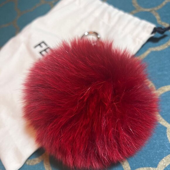 Fendi Bag Charm for Woman Key Holder Fox Fur X Leather - new - Picture 2 of 4